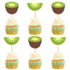 Ercadio 24 Pcs Kiwifruit Cupcake Toppers Glitter Fruit Theme Summer Kiwifruit Cupcake Picks for Kid Baby Shower Party Decorations Boy Girl Birthday Cake Party Supplies Kiwifruit view 1