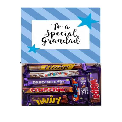 Special Grandad Happy Birthday Chocolate Selection Box Gift Hamper Present - 8 Full Size Bars