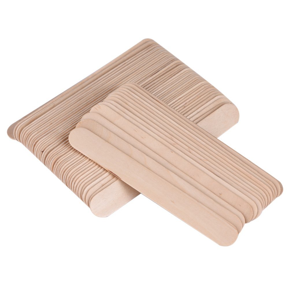 100Pcs Wood Waxing Spatula Spatula Disposable Tongue Depressor Body Hair Removal Craft Sticks Waxing Stick