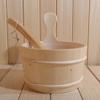 Sauna Bucket Cedar - Sauna Plug Dipper Set, Wooden Bucket Dipper Kit | Cedar Wood Bath Barrel Sauna, 4L Wooden Bucket with Handle, Bathroom Accessories for Sauna, Room, Laundry Room, view 2