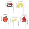 Ercadio 30PCS Teachers's Day Cupcake Toppers Glitter Best Teacher Cake Picks Thank You Apple Pencil Stationery for Baby Shower Birthday Anniversary Thanksgiving Day Party Cake Decoration view 2