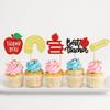 Ercadio 30PCS Teachers's Day Cupcake Toppers Glitter Best Teacher Cake Picks Thank You Apple Pencil Stationery for Baby Shower Birthday Anniversary Thanksgiving Day Party Cake Decoration view 3