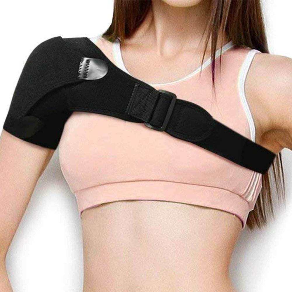 2 PACKSports Shoulder Support Brace for Men and Women - Support and Compression Sleeve for Torn Rotator Cuff, AC Joint Pain Relief - Adjustable Shoulder Wrap, Universal,Black