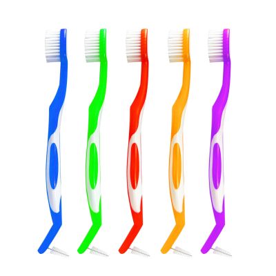 5 Pcs Orthodontic Toothbrush Double-Ended Interspace Brush V-Trim Brush for Brace and Teeth Detail Cleaning, Type B