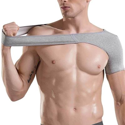 2 PACK Sports Shoulder Brace for Men and Women, Shoulder Supports Elastic Compression Wrap Strap for Torn Rotator Cuff Support,Tendonitis, Dislocation,S-Grey