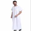 Adhdyuud Men's Muslim Middle East Robe Arabic Islamic Jubba Thobe Turkey Dubai Kaftans Short Sleeve Caftans GRAY S view 2