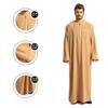 Adhdyuud Men's Middle East Muslim Kaftan Thobe Loose Islamic National Embroidered O-Neck Arab Robe white L view 2