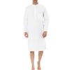 Adhdyuud Men Eid Mubarak Kaftan Arabic Casual Knee-Length Pocket Muslim Robes Turkey Jubba Thobe white M view 1