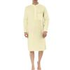 Adhdyuud Men Eid Mubarak Kaftan Arabic Casual Knee-Length Pocket Muslim Robes Turkey Jubba Thobe white M view 2
