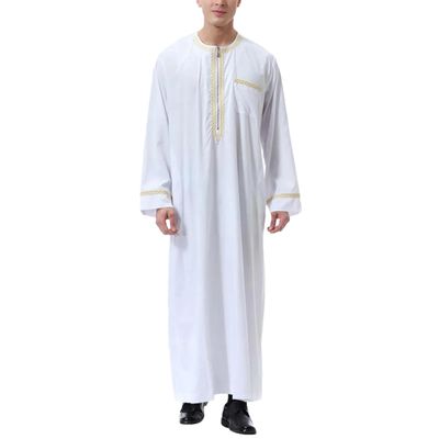 Adhdyuud Men Middle East Ethnic Muslim Islamic Jubba Thobe African Ramadan Eid Abaya Arabic Kaftan Saudi Robe Style1 XXXL