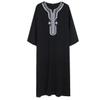 Adhdyuud Men Muslim Jubba Kaftan Thobes African Arabic Dubai Kaftan Abaya Islamic Saudi Arabia Robes Black 4XL view 1