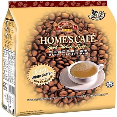 Home's Cafe Malaysian Coffee & Milk Tea Sachets Instant Drinks - 3 in 1 White Coffee 600g (Pack of 1) HALAL