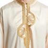 Adhdyuud Men Muslim Stand Neck Embroidered Kaftan Thobe Arabian Middle Eastern Sets Dubai Saudi Arabic Robe Beige 2XL view 3