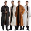 Adhdyuud Men's Muslim Middle East Long Sleeves Robe Arab Stand Collar Emborider Dubai Islamic Kaftan Thobe white M view 2