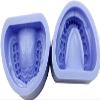 Dental Base Former Kit, Soft Silicone Blue Denture Mold, Full-Mouth Standard Dentition Silicone Upper And Lower Jaw Universal Adult Dental Model For Sports Health Knowledge Teaching. view 1