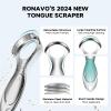 RONAVO Tongue Scraper Tongue Cleaner (2024) Tongue Scraper for Adults Portable Storage Tongue Coating Removal Bad Breath Care Metal Tongue Scraper with Blue Carrying Case view 4