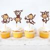 Cyodoos 24Pcs Monkey Cupcake Toppers for Forest Themed Cupcake Baby Shower Kids Birthday Party Cake Decorations Supplies view 3