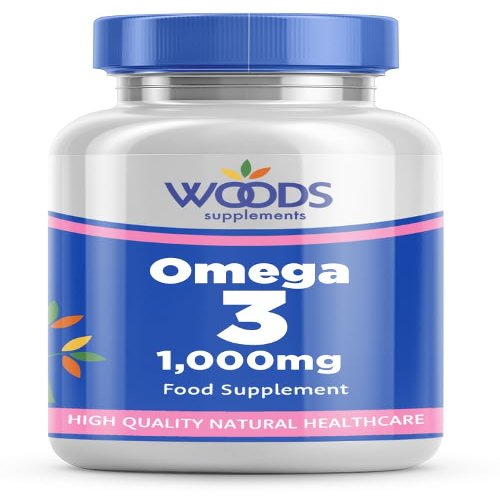 Omega 3 Fish Oil 1000mg (180 Capsules) from Woods Supplements | Rich Source of Two Essential Fatty acids Called EPA and DHA | Sustainably sourced | Providing EPA 180mg DHA 120mg per Capsule