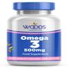 Woods Supplements - Omega 3 Pure Fish Oil 500mg Capsules (360x). High Strength Omega 3 with EPA & DHA. Sustainably Sourced. Essential Fatty Acids for Heart, Brain & Immune Boost. Fish Oil Supplements view 1