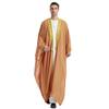 Adhdyuud Men's Muslim Middle East Long Sleeves Chiffion Robe Arab Cardigan Islamic Thawb Dubai Kaftan khaki9 M view 1