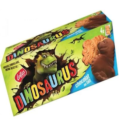 Lotus Dinosaurus Biscuit milk chocolate 225g - Pack of 5