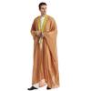 Adhdyuud Men Arabic Islamic Robe Kaftan Casual Muslim Moroccan Striped Middle East Long Caftan Thobe khaki9 XL view 1