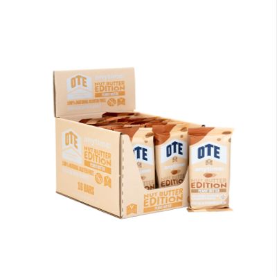 OTE Anytime Nut Bars - Energy Bars for Cycling - Anytime Bars - Energy Bars for Cycling - Cycling Nutrition Bars - Snacks for Running - Endurance Flapjack Bars - Box of 16 x 62g (Peanut Butter)