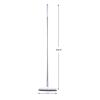 2 in 1 Floor Brush Scrubber with Long Handle Rotating Grout Brush Scrape V Shape Scrub Brush with Squeegee Deck Scrubber Brush for Deck Bathroom Kitchen (White) view 2