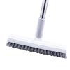 2 in 1 Floor Brush Scrubber with Long Handle Rotating Grout Brush Scrape V Shape Scrub Brush with Squeegee Deck Scrubber Brush for Deck Bathroom Kitchen (White) view 3