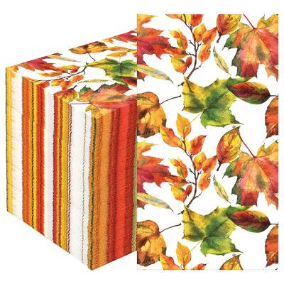 100 Pcs Fall Guest Napkins Maple Leaves Paper Napkins Disposable Fall Decorative Dinner Hand Towels for Thanksgiving Fall Autumn Harvest Home Kitchen Bathroom Party Supplies, 4.3 x 7.8 Inch