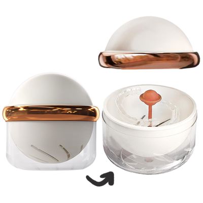 AARAINBOW Retainer Cleaner Case, False Teeth Container Leakproof Denture Box, Travel Denture Bath Case with Strainer Basket, Braces Mouth Guard Cleaning Holder Tub, White