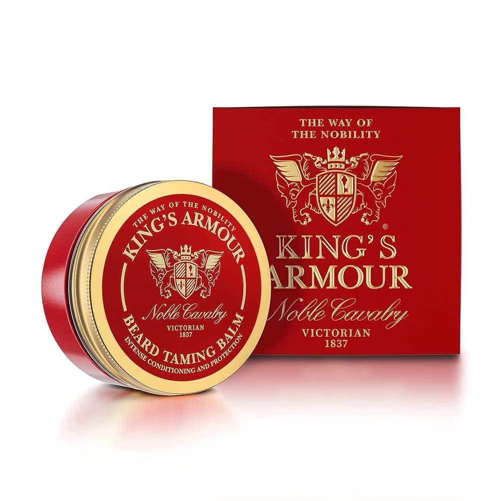 Kings Armour Beard Balsam 50ml  Styles, Strengthens, Softens and Conditions Beards and Mustaches  Natural Beard Balm For Men With Argan, Jojoba and Sweet Almond Oil