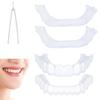 2 Pairs Whitening False Teeth Clip in Veneers Teeth, Instant Veneers Dentures Top and Bottom, Comfort Fit Flex Cosmetic Teeth Temporary Dentures Silicone for Men and Women view 1