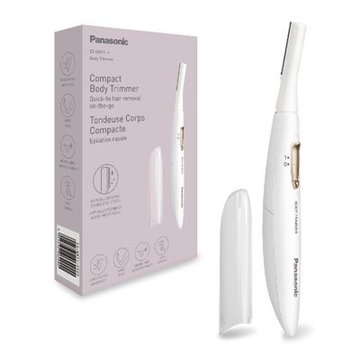 Panasonic ES-WR51 Compact Body Trimmer, Women's Hair Remover, Ladies Shavers, Dry, Battery Powered (1 X AAA Required), Protection Cap, Cleaning Brush, White