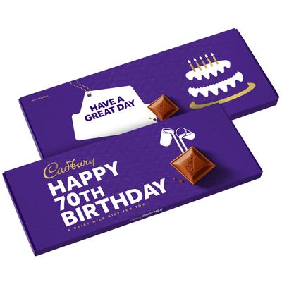 Cadbury Dairy Milk Happy 70th Birthday Gift Chocolate Bar Extra-Large 850g