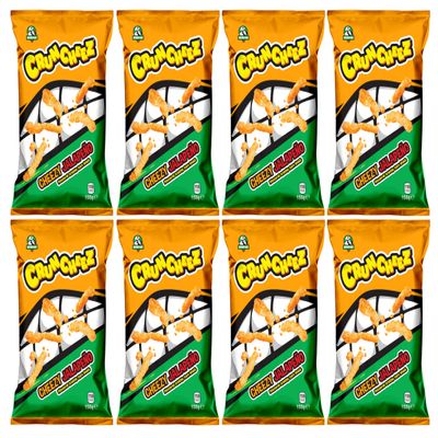 Inventure Cruncheez Cheezy Jalapeno 150g x 8 - (Gluten Free) 100% Backed - Cheese & Jalapeno Flavoured Extruded Corn Snak - Party Snack