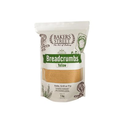 Bread Crumbs 1kg Packets by Bakers Street (Yellow) - Crispy & Light Coating for Frying & Baking  Ideal for Chicken, Fish, Vegetables & Casseroles  Even Texture, Resealable Pack