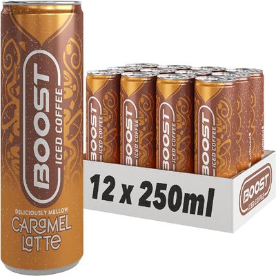 Ice Caramel Latte Coffee 250ml, Cold Ready to Drink Coffee Smooth, Gentle Blend of 100% Delicious Tasty And Twisty Treat Gift Hamper For All Occasions (18)