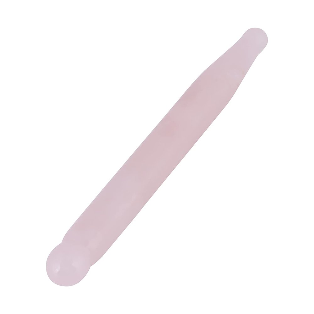 1pc Rose Quartz Crystal Massage Stone, Rose Quartz Stick Face Massage Wand Stone Stick