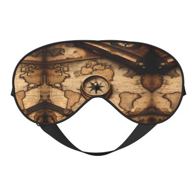 Compass and Old World Maps Print Unisex Ultra-Soft Light Blocking Eye Mask for Optimal Comfort Sleep