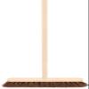 10 STIFF Broom Indoor with Wooden Handle Natural Bassine Bristles Sweeping Brush Durable Support Bracket Cleaning Any Surface Wooden Floor Decking Paving Slabs (1, [Stiff Natural Bassine Bristles]) view 3