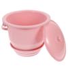 NOLITOY Urinal Bottle Chamber Pot with Lid Compact Portable Plastic Urine Pot for Elderly Women Night Use Pink view 1