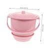 NOLITOY Urinal Bottle Chamber Pot with Lid Compact Portable Plastic Urine Pot for Elderly Women Night Use Pink view 2