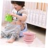 NOLITOY Urinal Bottle Chamber Pot with Lid Compact Portable Plastic Urine Pot for Elderly Women Night Use Pink view 4