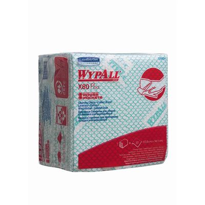 AllStyle By Patel X80 Plus Cloths, Green, 1/4 Fold, Pack of 240 (8 Packs x 30 Cloths)