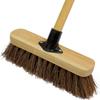 10 STIFF Broom Indoor with Wooden Handle Natural Bassine Bristles Sweeping Brush with Durable Support Bracket for Cleaning Any Surface Wooden Floor Decking and Paving Slabs (Pack of 2) view 3