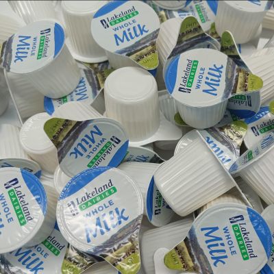35x Whole UHT Milk 12ml Individually Wrapped Mini Portions Pots Jiggers Lakeland