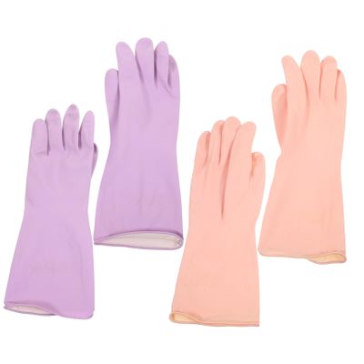 Anneome 2pairs Dishwashing Gloves Cleaning Mittens Wear-resistant Latex Kitchen Gloves for Hand Protection during Dish Cleaning