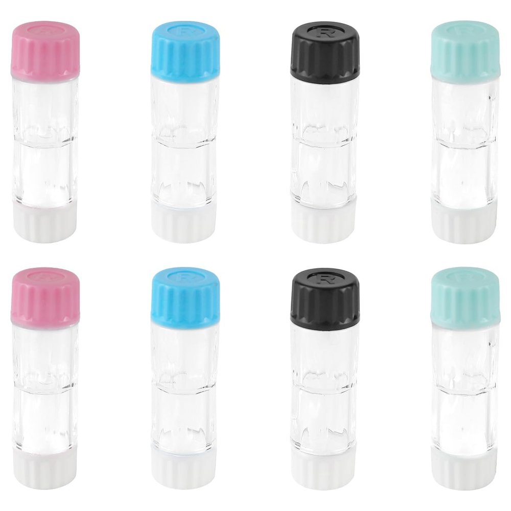 GYOTUU 8pcs Contact Lens Storage Box, Mini Travel RGP Hard Case, Contacts Lens Holder, Protective Cosmetic Container Holder for Lens Solution Leakproof and Easy to Carry