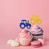 24pcs Tractor Cupcake Toppers, Farm Tractor Cupcake Toppers, Colorful Glitter Truck Car Cupcake Picks for Baby Shower, Construction Themed Birthday Party Supplies view 4